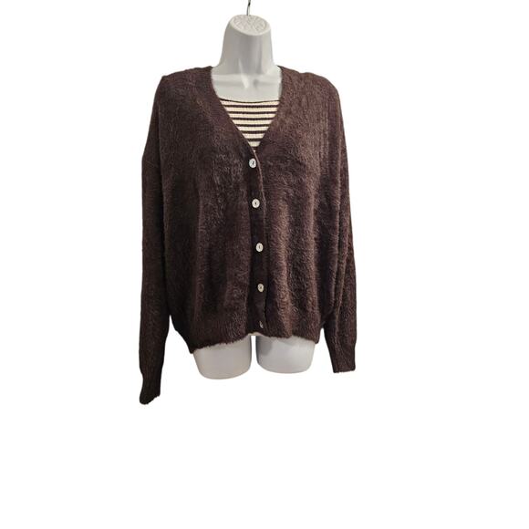 Ichi/ Bruna Rizk Fall 2025 Collection IHBRULA Cardigan, Size Small, Color Coffee - Picture 5 of 10